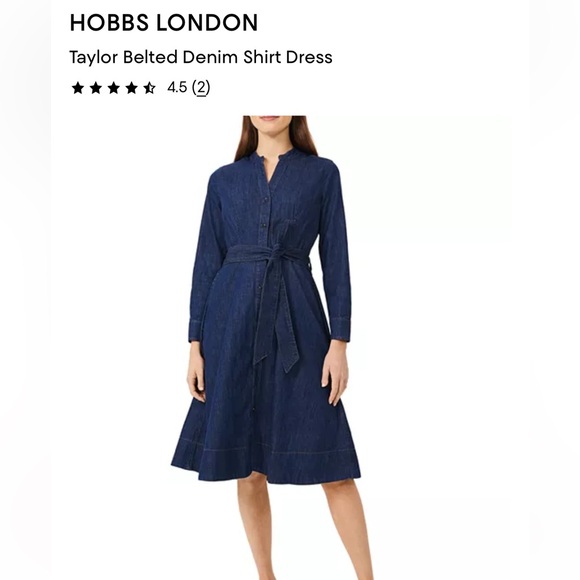 Hobbs London Dresses & Skirts - Hobbs London Taylor Belted Denim Shirt Dress 8